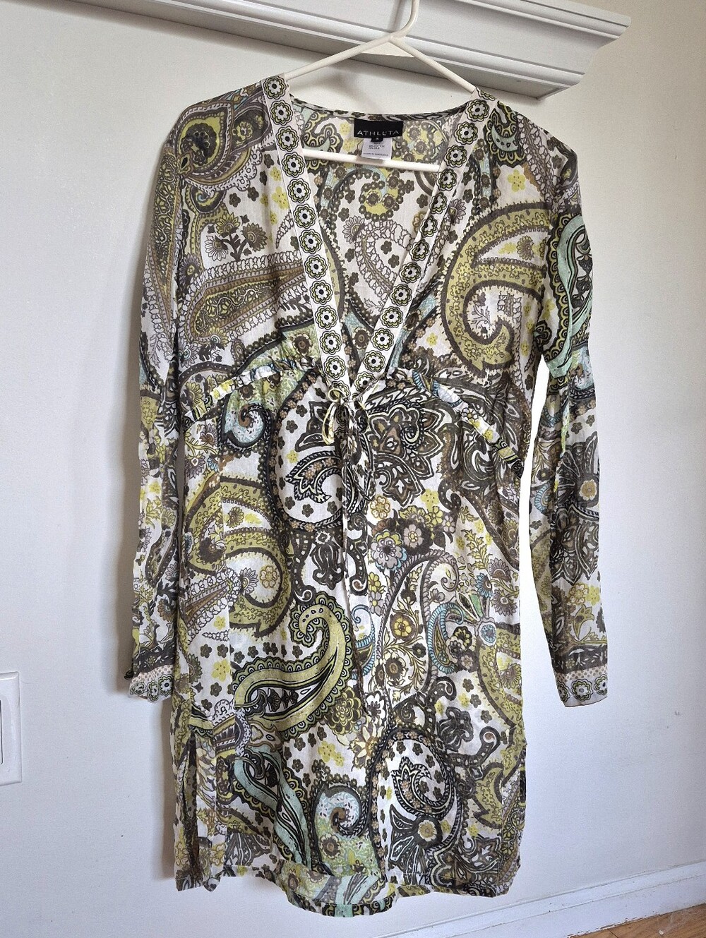 Athleta Paisley V-Neck Tunic Cover Up in Multi